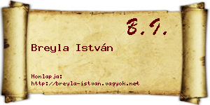 Breyla István névjegykártya